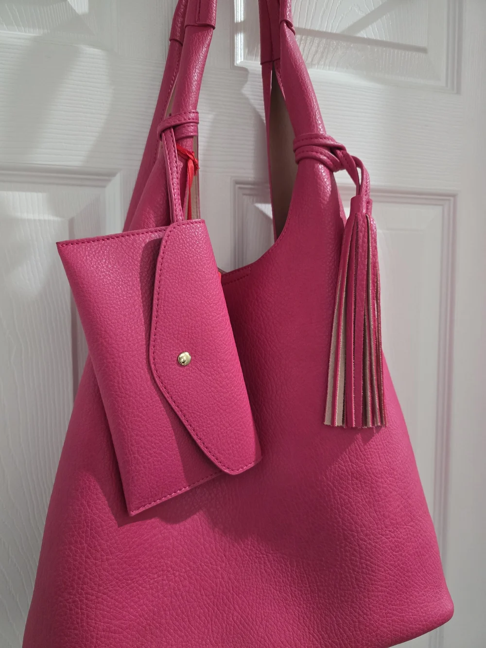 Montana West Hot Pink Hobo Purse with Matching Wallet